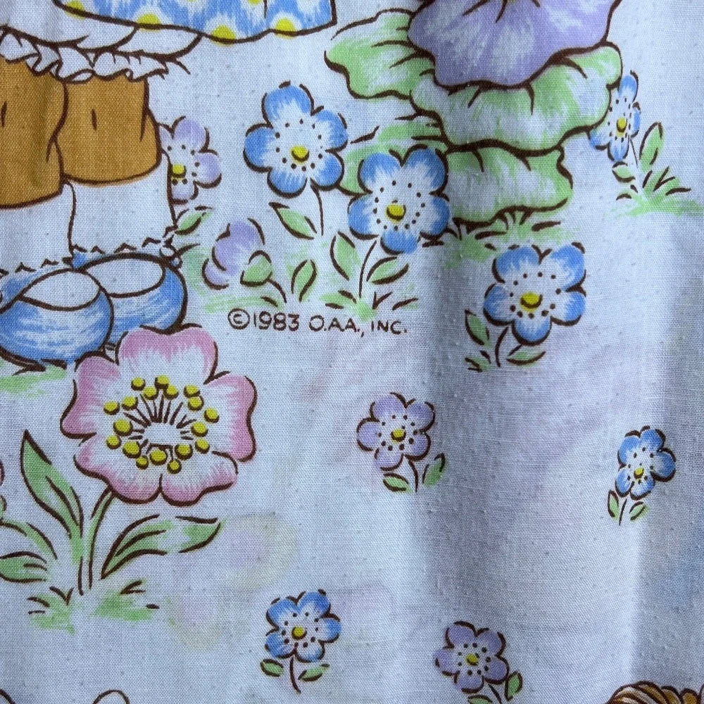 Pequot Cabbage Patch Kids Twin Flat Sheet 1983 Vintage Pastel Kidcore Aesthetic